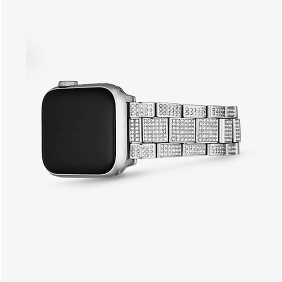 MICHAEL KORS Pavé Silver-Tone Strap For Apple Watch - Picture 1 of 5